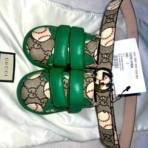 Gucci kids combo set belt and shoes